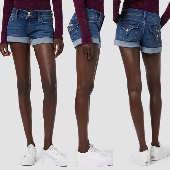 Hudson Croxley Mid Thigh Mid-Rise Cuffed Denim Shorts Stel size 24 - Picture 4 of 12